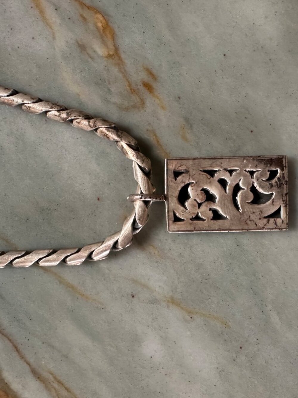 Lois Hill Sterling Silver Woven Foxtail Filigree Pendant Necklace
